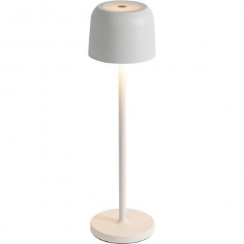 Lámpara de mesa táctil recargable blanca con estación de carga y LED integrado - Raika