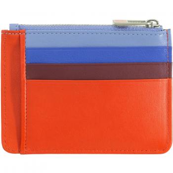Tarjetero pequeño de hombre Dudu de piel con cremallera, coloridos titulares de tarjetas de crédito, cuero genuino, billetera compacta