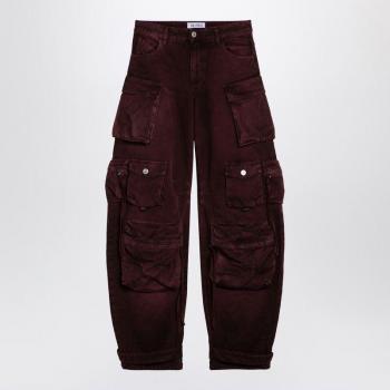 The Attico Women's Fern Red/Burgundy Multi-Pocket Trousers | Size 25 | 247WCP84D088