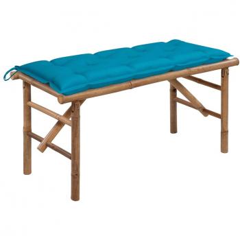 Folding Bamboo Garden Bench with Cushion 118 cm