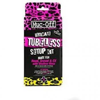 Muc-Off Ultimate Tubeless Setup Kit For Tubeless Ready Bikes, Road/Gravel/CX 44mm - Includes Rim Tape, Seal Patches, Tubeless Valves And Tyre Sealant