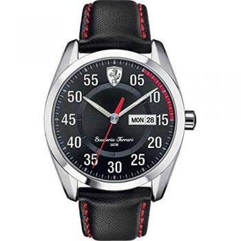 Scuderia Ferrari Watches 0830173 Men's Watch with Black Leather Strap