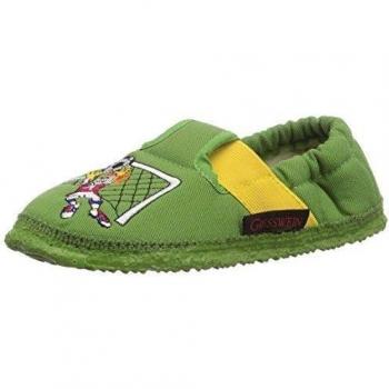 Giesswein Antwerpen - pantuflas de lana niño, color verde, talla 32