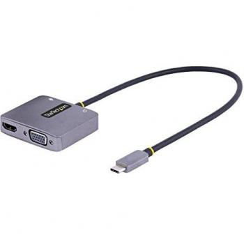 StarTech.com Adaptador de Vídeo USB C, Adaptador Multipuertos USB Tipo C a HDMI VGA con Salida de Audio