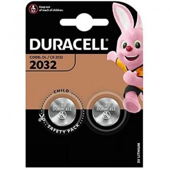Pack de 2 Pilas Botón de Litio CR2032 Duracell - Larga Duración