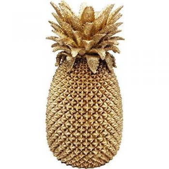 Kare Design Jarrón Decorativo, diseño de piña, Dorado, 49,5x24,5x24,5cm