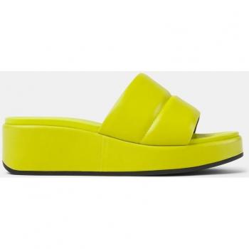 Sandalias de cuña Camper Misia en piel verde lima