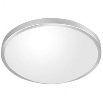 Lámpara de Techo Easy Epikasa, Metal y Vidrio Satinado, Blanco, 31x31x9 cm