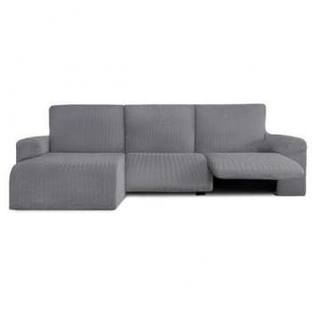 Funda para chaise longue de brazo corto izquierdo Eysa JAZ Gris 120 x 120 x 360 cm