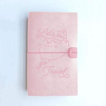 Cuaderno de viaje Pusheen - Diario personal con diseño de la famosa gatita - Producto oficial con tapa de cuero sintético