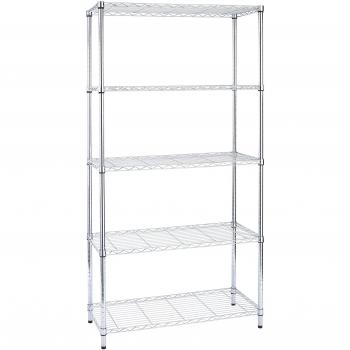 Librería metálica Archimede Light - 5 estantes - acero cromado - 36x91x177 cm