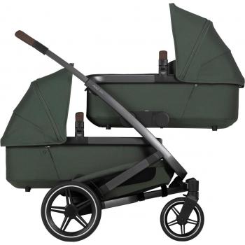 Carrito Gemelar Completo Joolz Geo 3 Forest Green - Carro de bebé gemelar, color verde bosque, diseño ergonómico, sistema de viaje modular, capacidad para dos niños, asiento ajustable en varias posiciones, fácil pleg