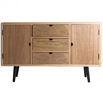 HOMEDECORE - Aparador Estilo Nórdico - Mueble Wako Madera/Negro