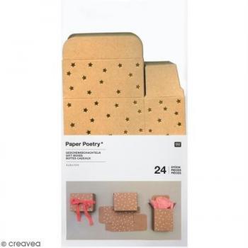 Adventskalender Boxen, Kraftpapier/Gold