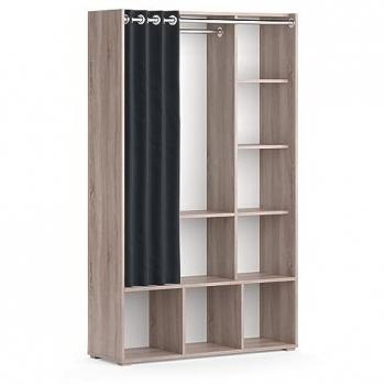 Armario de Ropa Infantil Luigi Sonoma 105.8 x 178.1 cm con Barra de Colgar y Cortina