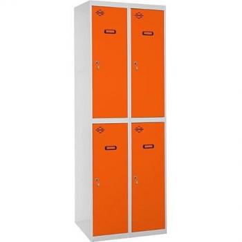 Taquilla metálica profesional SIMONLOCKER Tándem 4 puertas montada, modelo 97233W2280, color tan, capacidad de 400 (800) GR/NA