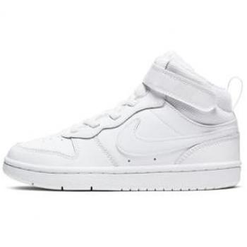 Nike Court Borough Mid 2 Kids Basketball Shoes - Triple White - Unisex