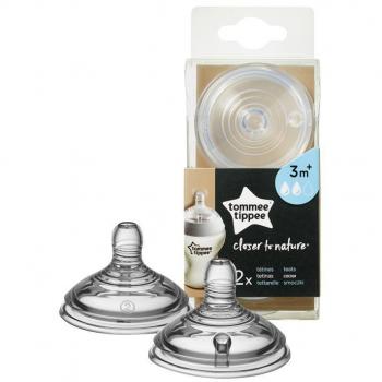 Tommee Tippee Closer to Nature Medium Flow Teats, 3m+, 2 Count