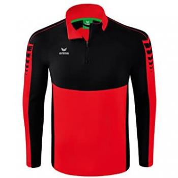 Sudadera Erima Six Wings con Media Cremallera para Entrenamiento - Roja y Negra - Talla XXL