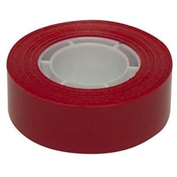 APLI Cinta adhesiva de polipropileno color rojo, cinta de vinilo de color con acabado radiante medida 19 mm x 33 m