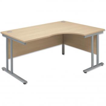 Sonix estilo Radial Escritorio Patas De Mano derecha plata 1800 X D1180 arce 800 x 720 mm), 35