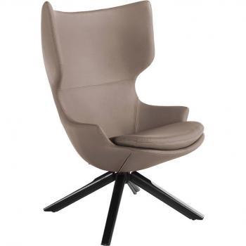 Sillón giratorio ANGEL CERDÁ 5072C en polipiel Vison | Negro, dimensiones 82 x 81 x 107 cm