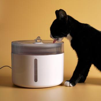 Fuente para Mascotas Automática con Agua Nivel LED Indicadora 2L Blanco