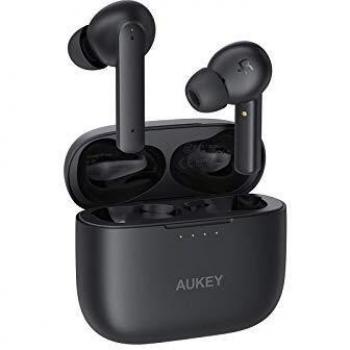 AUKEY Auriculares Bluetooth 5 con Cancelación Activa De Ruido, 4 Micrófonos, 35 Horas y Carga Rápida USB-C, IPX5 Impermeable Auriculares Inalámbricos para iPhone y Android
