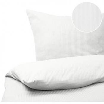 Conjunto de Funda de Edredón y Fundas de Almohada en Algodón Satén Blanco Rayado 240 x 220 cm Avondale