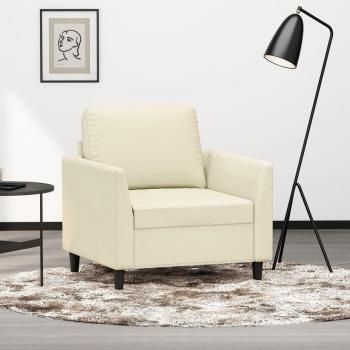 Sillón de cuero sintético crema 60 cm