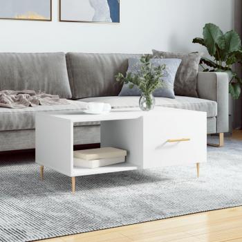 Mesa de salón blanca 90x50x40 cm en madera contrachapada