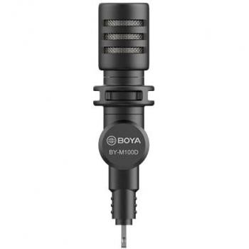 Boya BY-M100D Plug-and-Play Miniature Condenser Microphone with Lightning Connector for iOS Devices