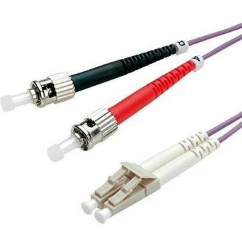 Cable de fibra óptica OM4 50/125µm LC-ST violeta 10m