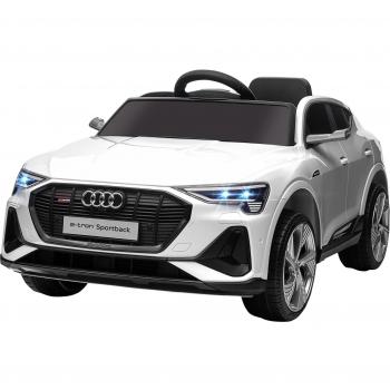 HOMCOM Coche Eléctrico para Niños Audi E-tron 12V con Mando a Distancia, Faros, Bocina, Música, MP3, TF, USB, Apertura de Puerta y