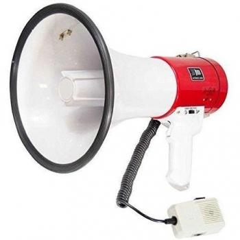 Pyle PMP58U - Megáfono profesional dinámico, color blanco / rojo