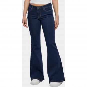 Urban Classics Ladies Organic Low Waist Flared Denim Jeans - Blue
