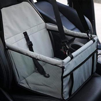 VORRINC Asiento Perro Coche,Asiento Coche Perro Lavable Para Perros de Tamaño Pequeño a Mediano,Impermeable/Plegable Protector Asiento Coche Perro con Placa de Refuerzo y Cinturón de Seguridad