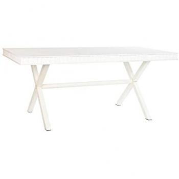 Mesa de Comedor DKD Home Decor Blanco Metal Madera de mango 180 x 90 x 76 cm