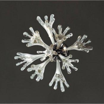 Lámpara de Techo/Aplique Love 6 Bombillas G4 Cromo Pulido/Cristal Blanco Mate, No Compatible con LED/CFL