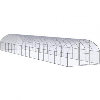 vidaXL Outdoor Chicken Coop 3x16x2 m Galvanised Steel