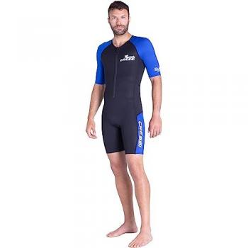 Cressi Tiburon 2 Mm Shorty Wetsuit for Men - Blue, Black, Ultra Elastic Neoprene for Snorkeling, Swimming and Water Sports