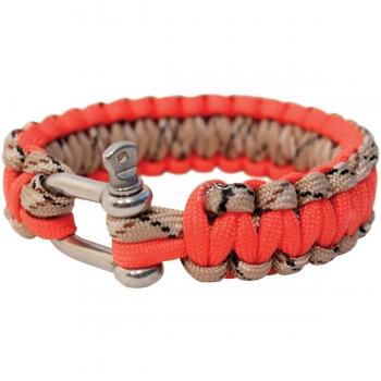 Bushcraft BCB - Pulsera (Cierre de Metal), diseño de Cuerdas, Color Naranja y marrón
