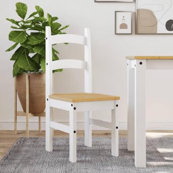 Pack de 2 sillas de comedor madera maciza pino blanco 40x46x99 cm