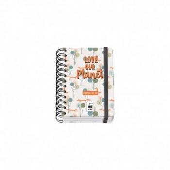 Dohe - Agenda Escolar 2024 2025 - Día por Página, Tamaño A6 (12x17 cm), Cierre Anillas y Goma, Español e Inglés, 4 Páginas de Pegatinas, Septiembre
