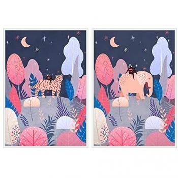 Cuadro DKD Home Decor 53 x 4,3 x 73 cm Árboles Escandinavo (2 Unidades)