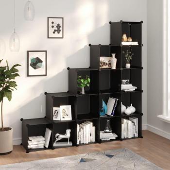 15-Cube Storage Organizer with Transparent and Black PP Compartments