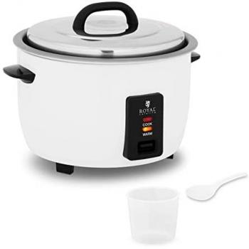 Arrocera Eléctrica Profesional Royal Catering 10L - 1550W - Olla Antiadherente y Vaporera