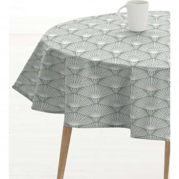 Mantel redondo antimanchas MUARÉ - Elegante mantel resinado de algodón con tecnología anti manchas (Diámetro 100)