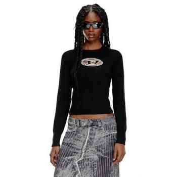 Diesel Women's Black M-Areesa Logo Knit Pullover