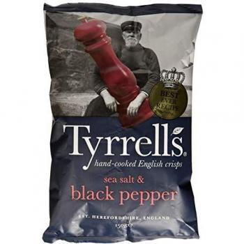 Tyrrells Sea Salt & Black Pepper Crisps 150 g